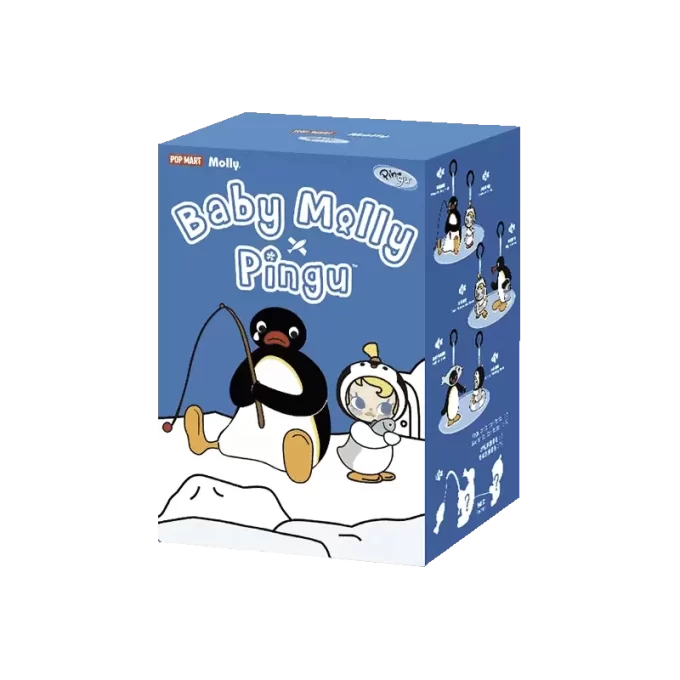Baby Molly × Pingu Happy Fishing Series – Βινυλικό Κουτί με Λούτρινα Σκουλαρίκια