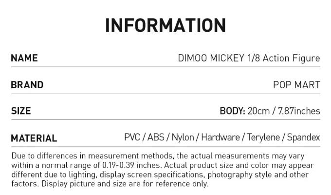 Φιγούρα δράσης DIMOO MICKEY 1/8