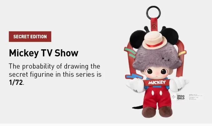 DIMOO WORLD × DISNEY Series – Κουτί για τυφλούς μπρελόκ βινυλίου με βελούδινο σχέδιο