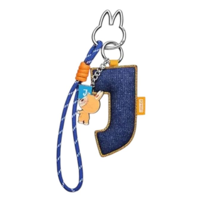 Καρφίτσα Labubu για μενταγιόν με γράμμα αγάπης “J”