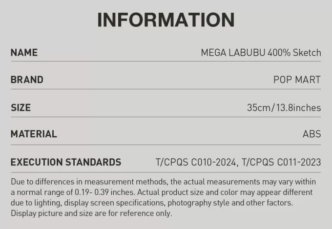 MEGA LABUBU 400% Σκίτσο
