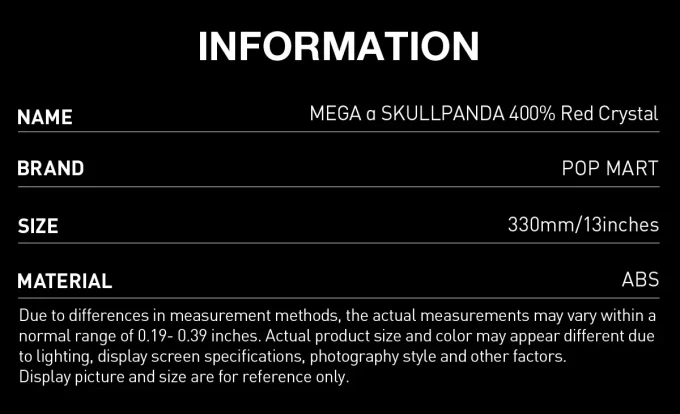 MEGA α SKULLPANDA 400% Κόκκινο Κρύσταλλο