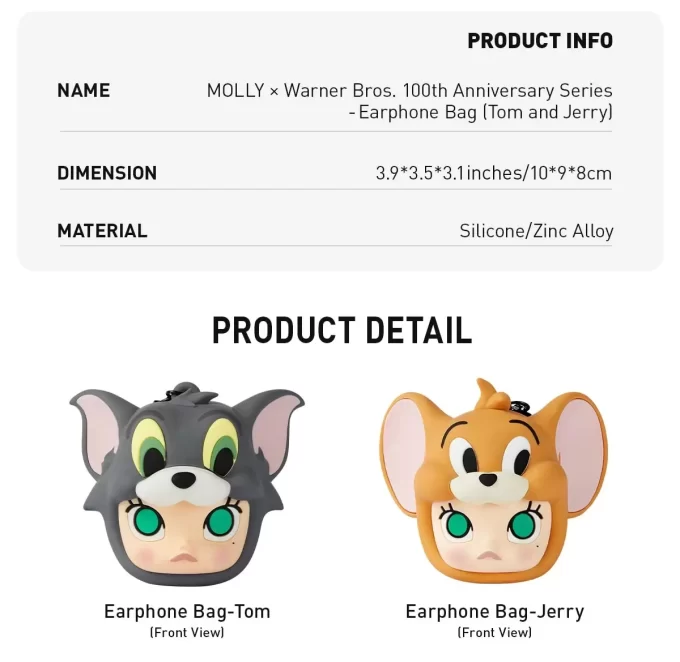 MOLLY X Warner Bros. Σειρά 100ης Επετείου – Τσάντα Ακουστικών (Tom And Jerry)