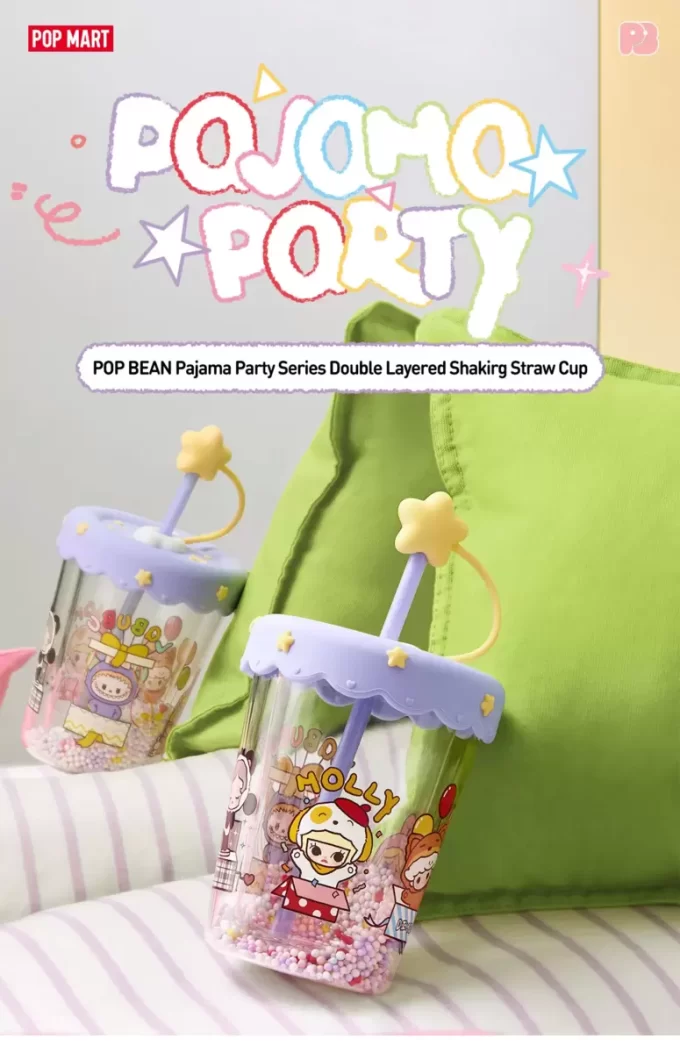POP BEAN Πιτζάμα Πάρτι Διπλής Επίστρωσης Κύπελλο με Καλαμάκι σε Σάντουιτς