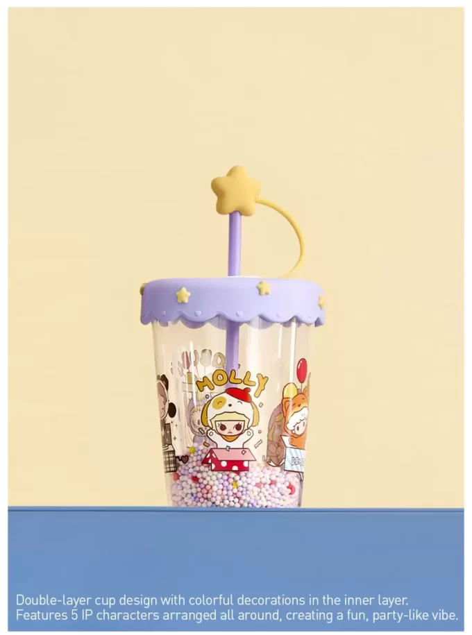 POP BEAN Πιτζάμα Πάρτι Διπλής Επίστρωσης Κύπελλο με Καλαμάκι σε Σάντουιτς