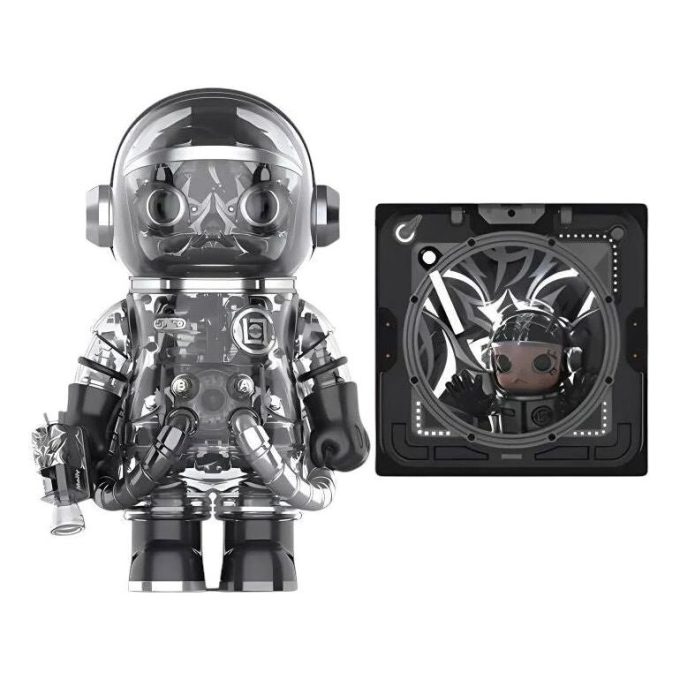 Pop Mart x CLOT Mega Space Molly Black Alienegra Σετ 400% + Σετ Στερεοσκοπικής Ζωγραφικής 3D
