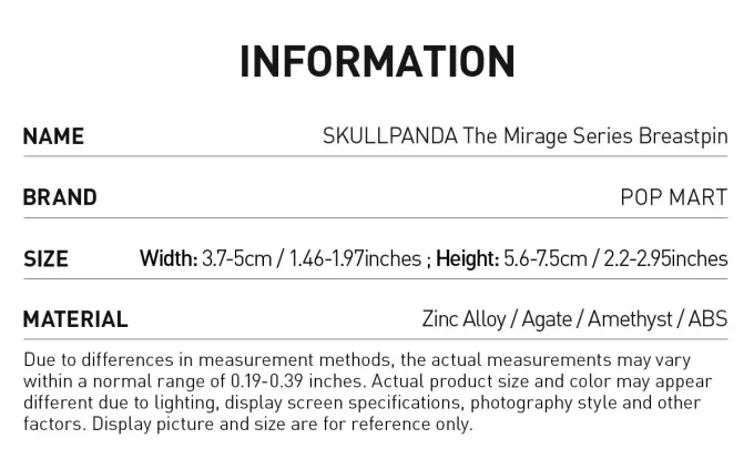 SKULLPANDA Καρφίτσα στήθους The Mirage Series