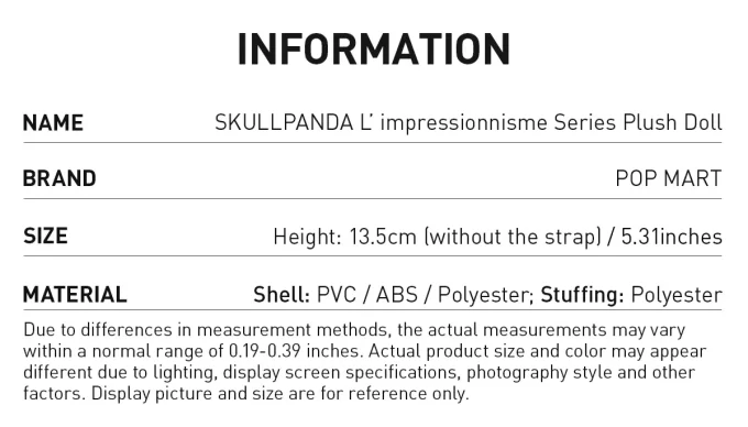 Λούτρινη κούκλα θSKULPANDA L’impressionnisme Series