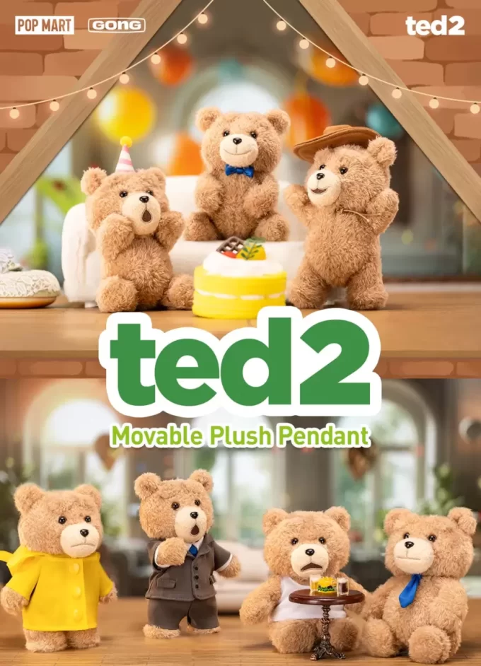 Λούτρινο μενταγιόν δράσης Ted2 με αρκουδάκι