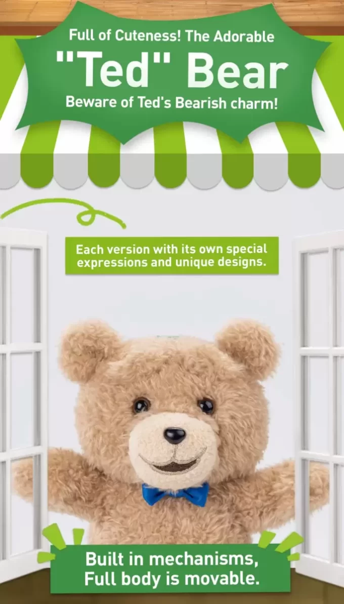 Λούτρινο μενταγιόν δράσης Ted2 με αρκουδάκι