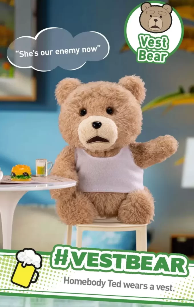 Λούτρινο μενταγιόν δράσης Ted2 με αρκουδάκι