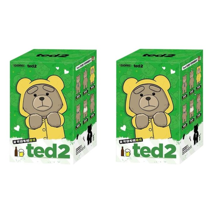 Λούτρινο μενταγιόν Ted2 με αρκουδάκι και δράση, σφραγισμένη θήκη (2 κουτιά τυφλών)