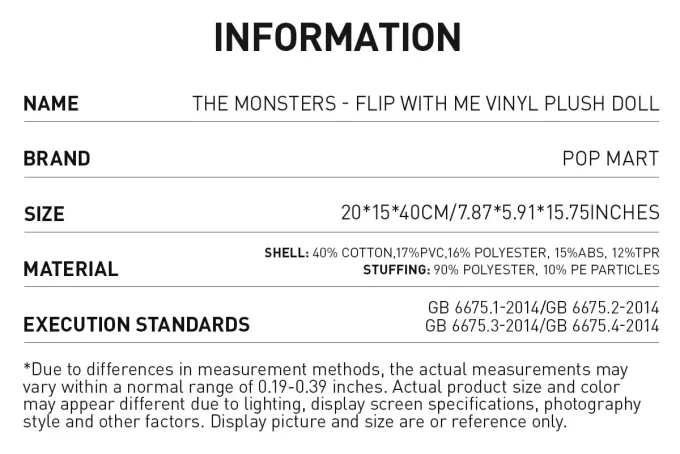 THE MONSTERS – FLIP WITH ME Λούτρινη Κούκλα Βινυλίου