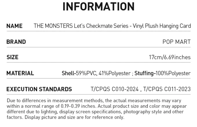 THE MONSTERS Let’s Checkmate Series – Κρεμαστή Κάρτα Βινυλίου με Πλούσια Φιγούρα